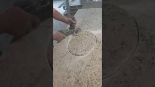 Cutting undermount sink on granite counter top