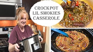 CROCKPOT LIL SMOKIES CASSEROLE | Easy Beanie Weenie Dinner