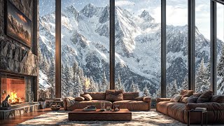 Winter Serenity in a Rustic Cabin | Snowfall \u0026 Fireplace Sounds to Boost Your Mood