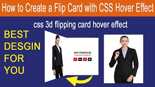 CSS Hover Effects Tutorial | CSS 3d Flipping Card Hover Effect
