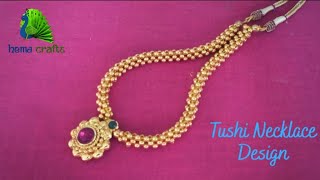 Thushi Necklace making at home//Maharashtrian Thushi necklace