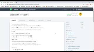 Check Strict SuperSet HackerRank | Coding in Lockdown