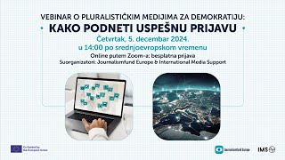 Vebinar o Pluralističkim medijima za demokratiju: Kako podneti uspešnu prijavu