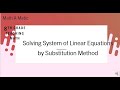 Solving System of Linear Equations by Substitution(Tagalog)