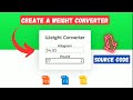 Build a Weight Converter: HTML, CSS & JavaScript Tutorial | The Web Prodigy