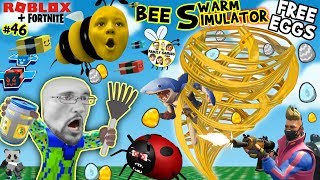 Roblox Bee Swarm Simulator Free Eggs From Fortnite Fgteev Honey Tornado 46 - bee swarm simulator roblox vs real life funny fails