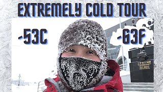 -53C/-63F EXTREMELY COLD TOUR AROUND YAKUTSK - The Coldest town in the world