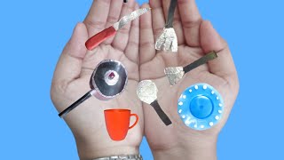 DIY Miniature Kitchen Items For Doll House|| DIY Miniature Frying Pan,Plates and More