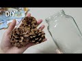 Genius Idea ! New year and Christmas decor with Pine cone and glass bottle - DIY Recycling