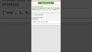 Insert element in List | PYTHON LIST | python programing | #shorts #tutorial #python #ytshorts
