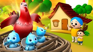 Blue Little Chicks Story in Hindi | नीले चूज़े की कहानी | 3D Cartoon Animated Moral Stories for Kids