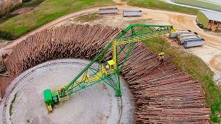 Inside USA Most Advanced Wood Sawmill Factory: Automatic Sawmilling Line Logs to Lumber Insane Speed