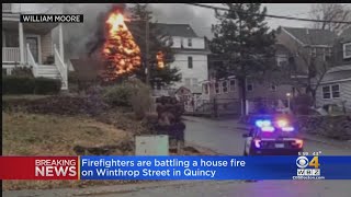 Firefighters Gaining Control Of Large Quincy House Fire.