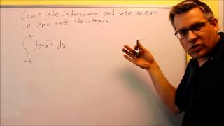 Using Geometric Areas to Evaluate a Definite Integral (Triangle/Circle)
