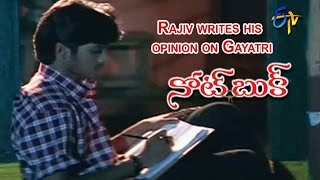 Notebook Telugu Movie | Rajiv writes his opinion on Gayatri Scene | Rajiv | Gayatri | ETV Cinema
