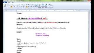 VAL METHOD JQUERY DEMO
