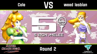 Cole (Peach) vs weed lesbian (Zelda) - Melee Round 2 -  Five Iron Melee 27