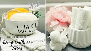 DOLLAR TREE DIY SPRING BATHROOM DECOR| $10 Spring Collaboration Challenge