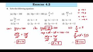 4Q Ex 4.2 Simple Equation-Class 7 Maths.Solve the following equations.