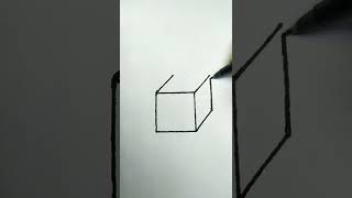 How to draw 3d cube | #shorts