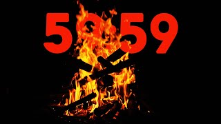 60 Minute 4K Campfire Countdown with Crackling Fire Sound 🔥