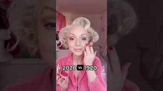 2020 vs 1920 Makeup Trends #shorts