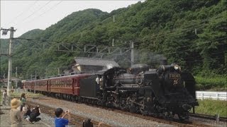 秩父鉄道C58形SL+12系「パレオエクスプレス」熊谷行き　波久礼駅通過