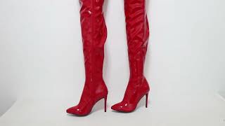 Sorbern Red Fetish Super Long Boots Women 82cm Crotch 92cm Outside High Heel Stilettos Drag Queen