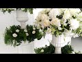 flowerbee ~ white roses wedding flower stand