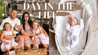 DAY IN THE LIFE WITH A NEWBORN VLOG | First Outing \u0026 Birthday Celebrations | Family of 5 👶🏻💗