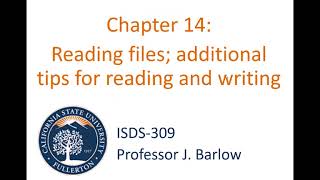 Intro to C#: Chapter 14, Part 1: Files and Streams - concepts and writing to a file