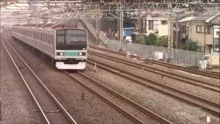 209系1000番台常磐線回送列車（マト81）松戸北千住通過