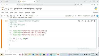 ⚡ Python for Beginners: Compound Interest Program Explained Easily!