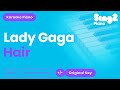 LADY GAGA "Hair" (piano backing for your cover/karaoke version)