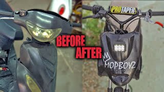Stunt handlebar look on 50cc moped! + scooter wheelies!!