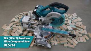 Makita 36V(18Vx2) Brushless Slide Compound Saw DLS714 Runtime Test