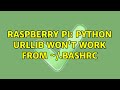 Raspberry Pi: Python urllib won't work from ~/.bashrc