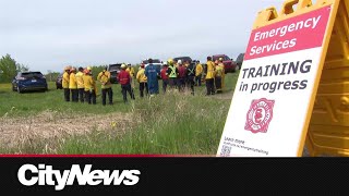 Firefighters learning how to manage wildfires in urban areas