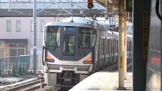 JR西日本 223系1000番台 V1編成 リニューアル車+225系0番台 i7編成 新快速 米原行き 膳所駅通過 20220523