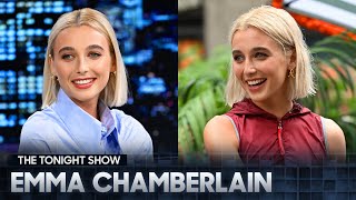 Emma Chamberlain Reacts to Viral Jack Harlow Interview and Does Barista Confessions | Tonight Show