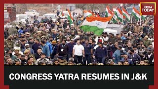 Bharat Jodo Yatra Resumes In J\u0026K’s Kathua After Twin Blasts In Jammu's Narwal