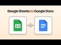 Easily Connect Google Sheets to Docs with this Zapier Integration Tutorial!