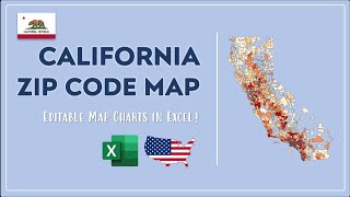 California Zip Code Map in Excel - Zip Codes List and Population Map