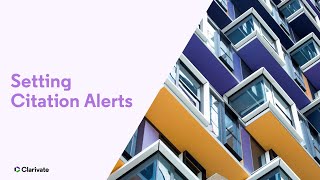 Setting Citation Alerts in Web of Science