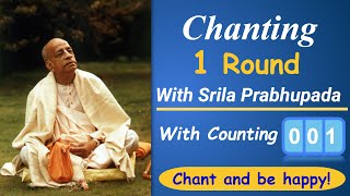 Srila Prabhupada Chanting Hare Krishna Mahamantra 108 times (1 round)