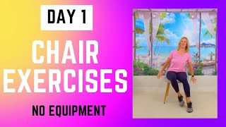 Get Fit at Home! 30 Minute Chair Exercises for Seniors | Day 1