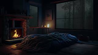 Cozy Log Cabin Ambience with Rain Sounds and Fireplace for Sleep