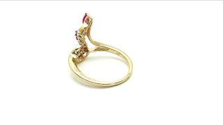 Johareez 0.40CTW Genuine Ruby 14K Yellow Gold Plated .925 Sterling Silver Ring