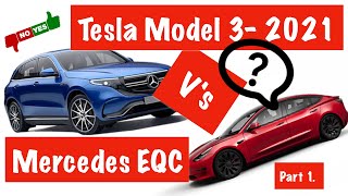 Is the Tesla Model 3 still the best EV in 2021? We compare the  Mercedes EQC 400 TOP TRUMPS Style!