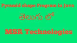 Java program for Pyramid shape pattern in Telugu